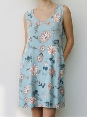 Loft - Floral Sleeveless Swing knit Dress - M